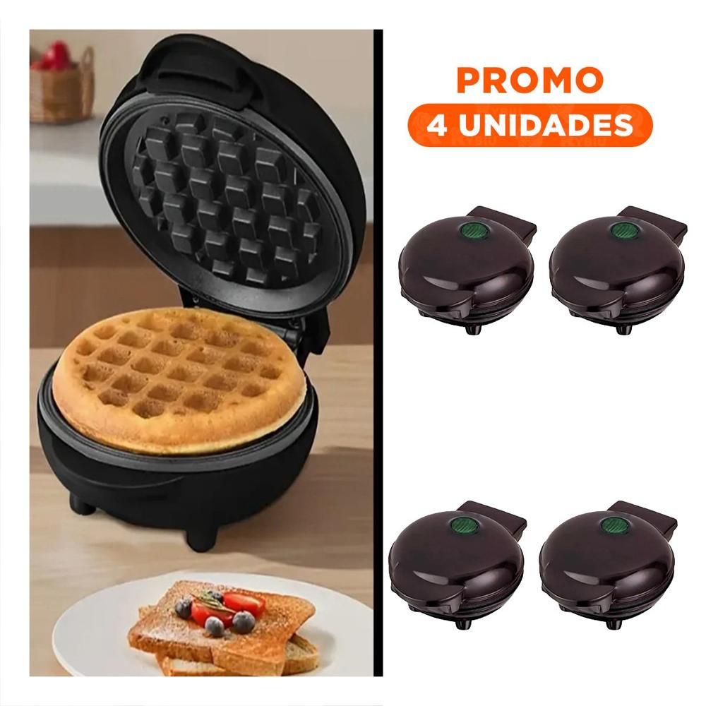 Pack4 Plancha para Waffles Negro para Cocina y Preparacion de Waffles Diarios