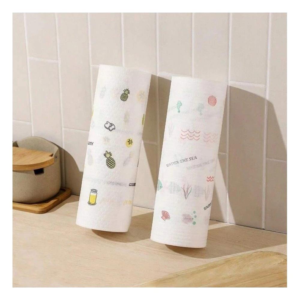 Rollo Absorvente de Papel Toalla Color Blanco con Dibujos Doble Capa Hogar YPapel Regalo