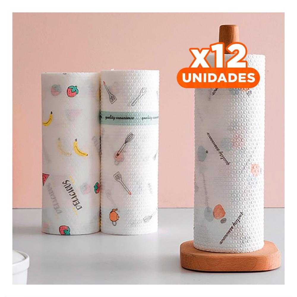 Pack12 Paquete Suave de Papel Toalla Doble Capa con Dibujos Color Blanco YPapel Regalo