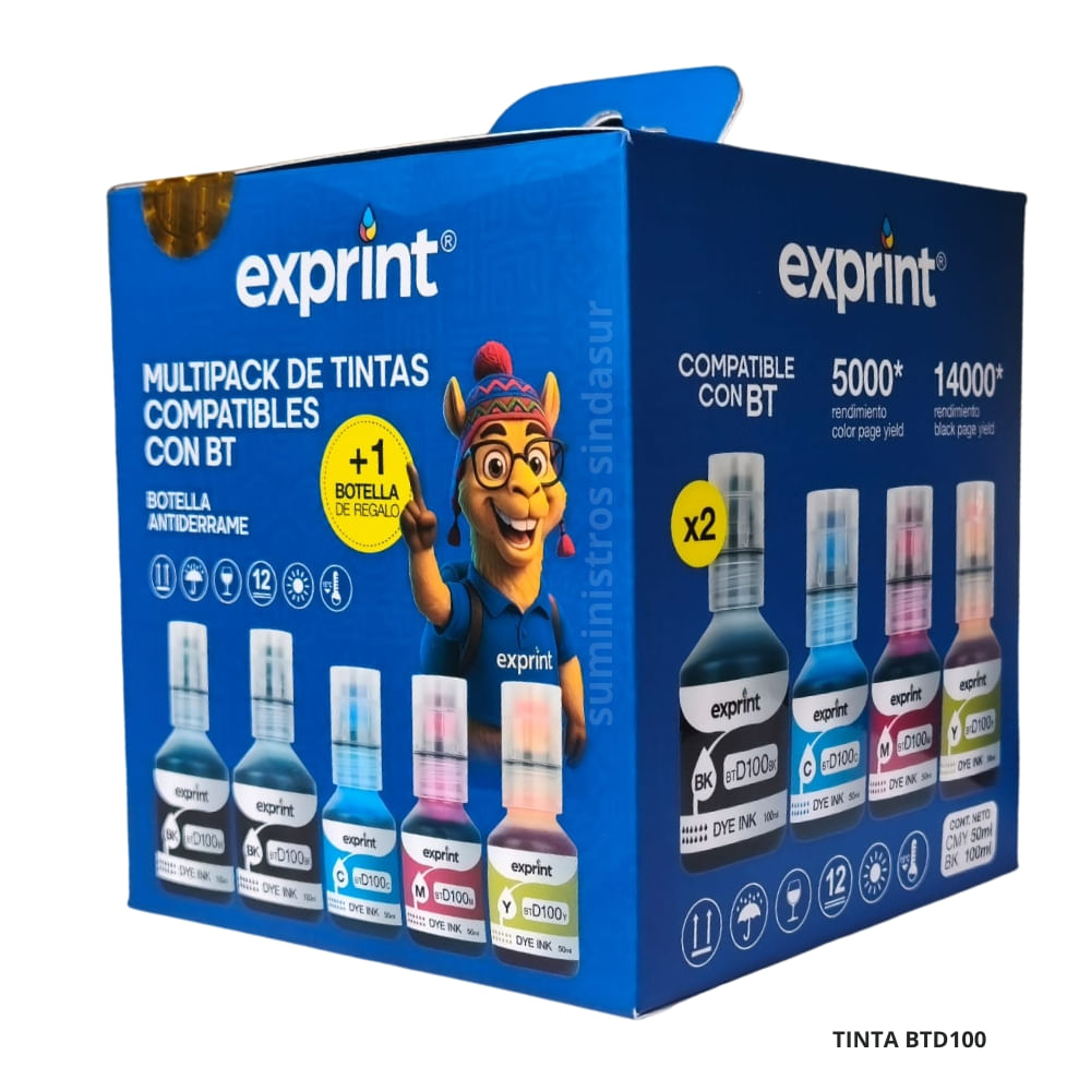 MULTIPACK TINTA COMPATIBLE BROTHER  BTD100  2 Negros  CMY