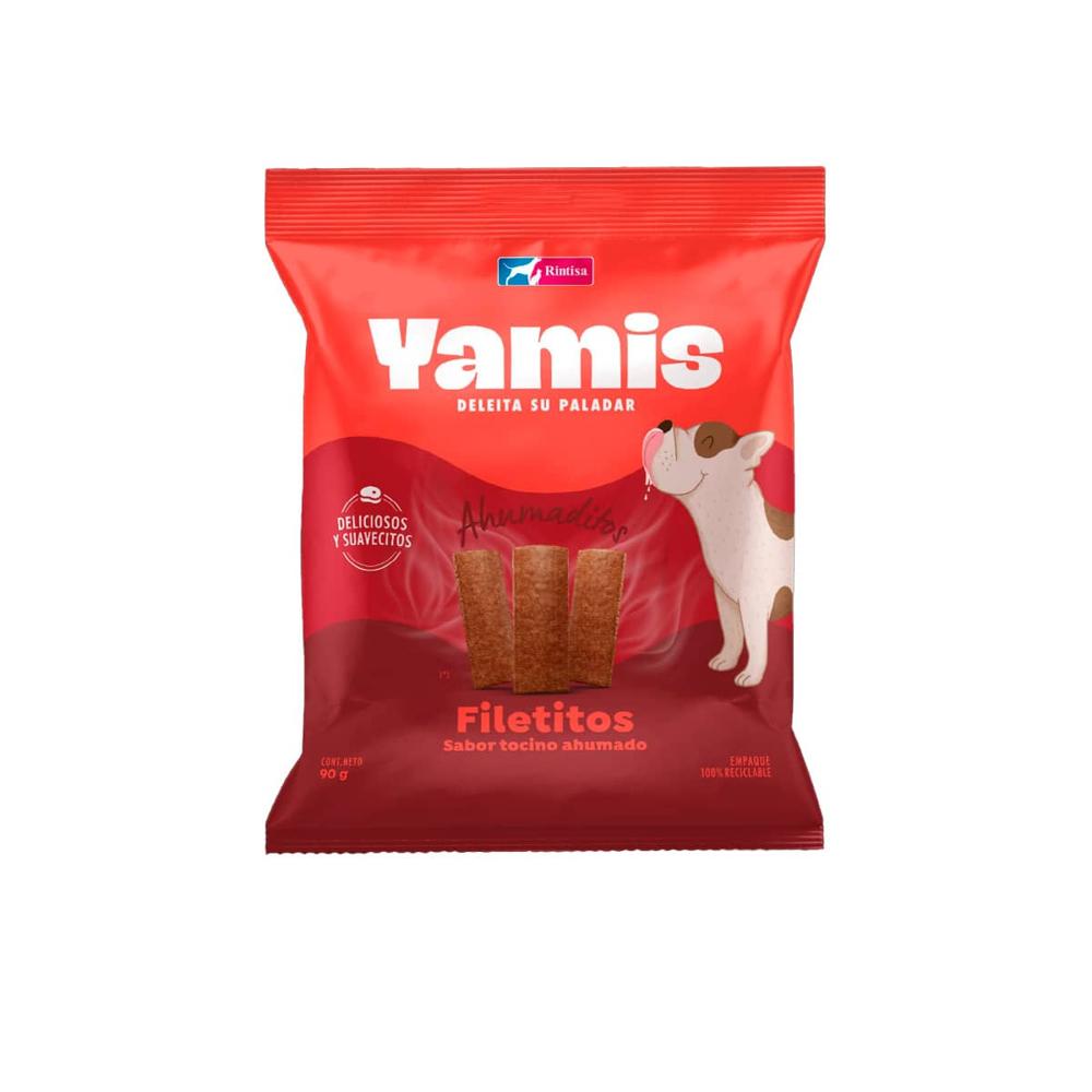 Yamis Filetitos Snack para Perros Tocino Ahumado - 90gr