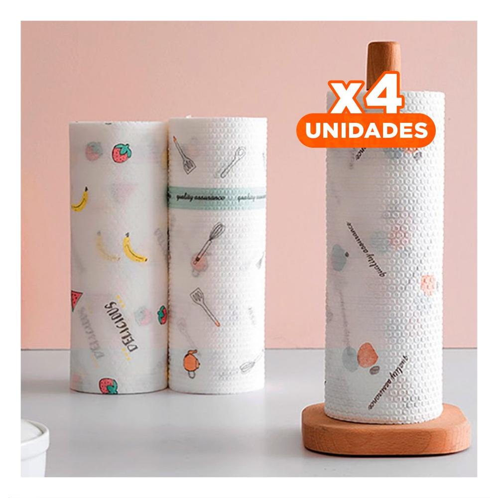 Pack4 Servilletas Suaves de Papel Toalla Doble Capa con Dibujos Color Blanco YPapel Regalo