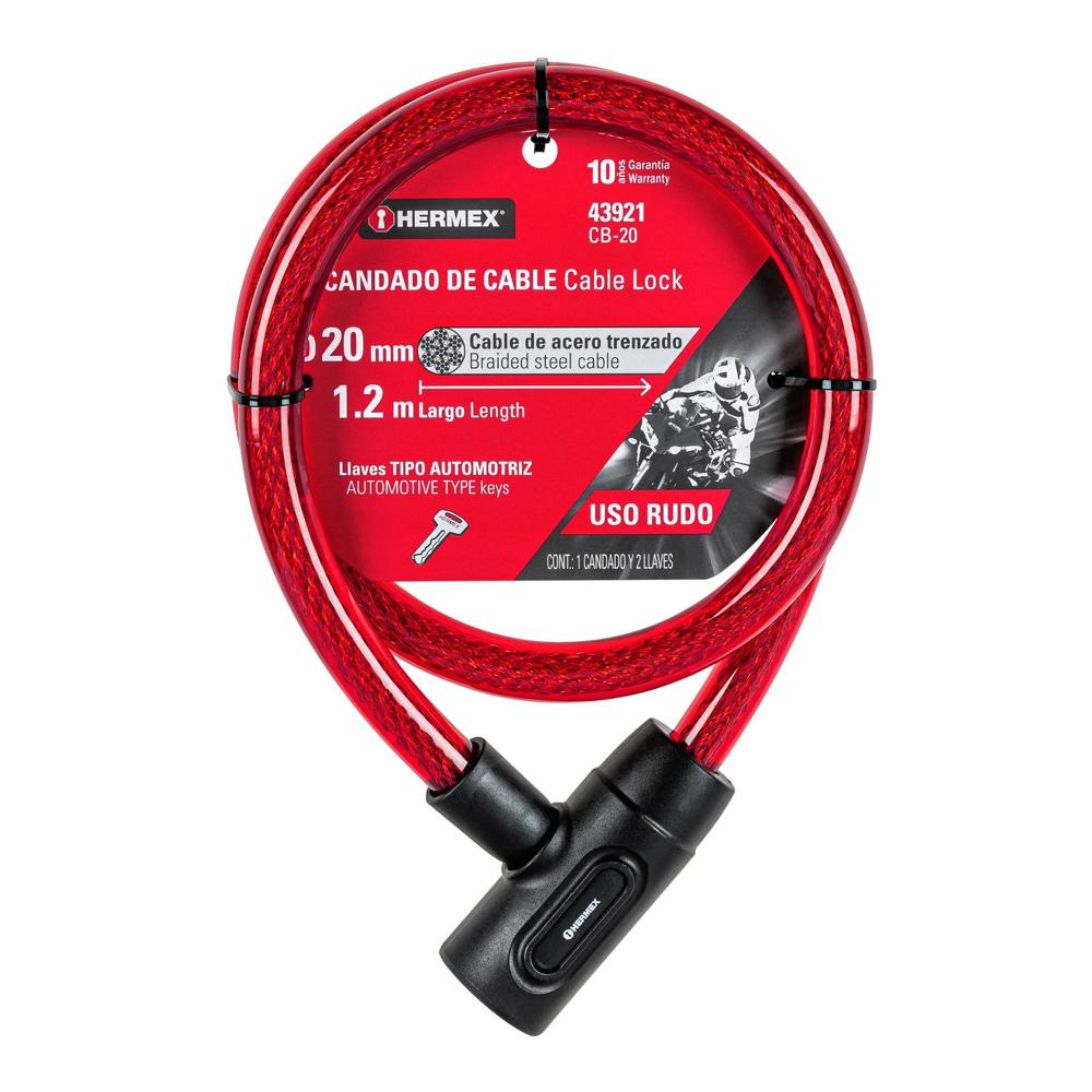 Candado de acero trenzado HERMEX CB-20 - 20mmx1.20m