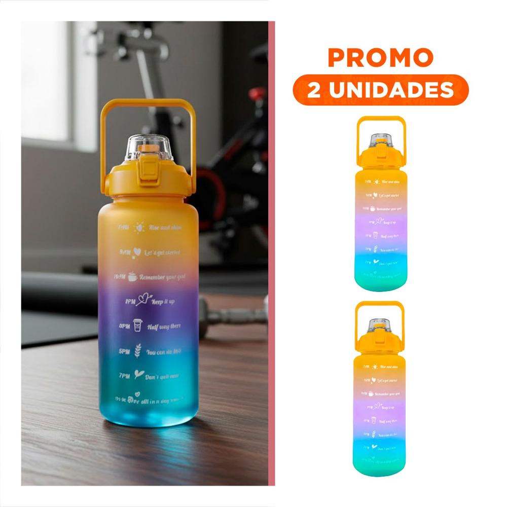 Pack2 Contenedor de Liquidos 2lt Multicolor para Bebidas Naturales y Gimnasio Y Regalo Sticker