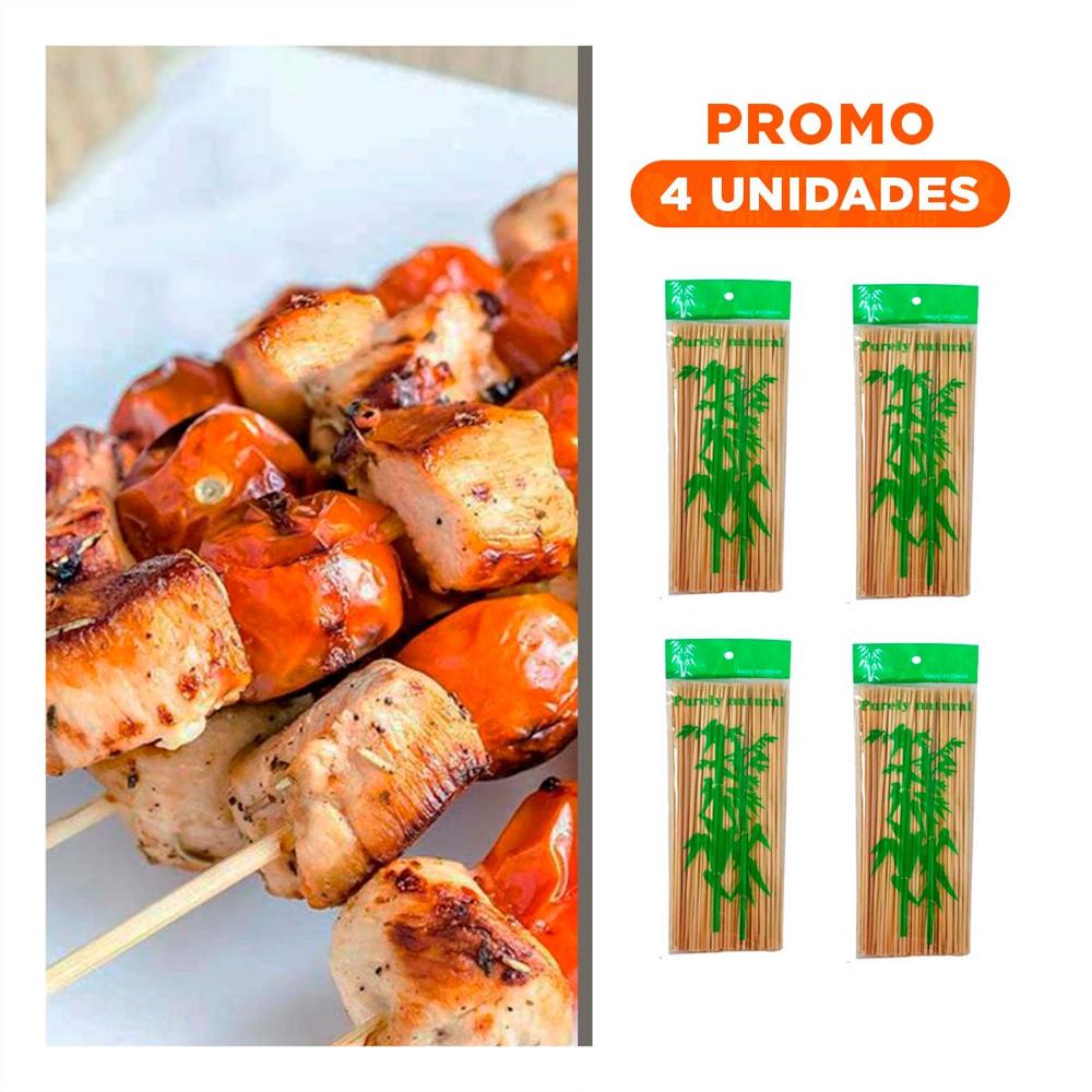 Pack4 Palitos Firmes de Bambu Natural 85unid para Uso Diario en Cocina 30cm