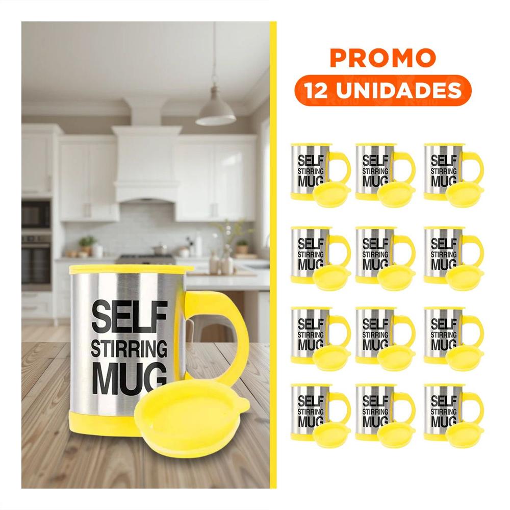 Pack12 Vaso para Jugos 400 ml con 2 Pilas AAA Amarillo