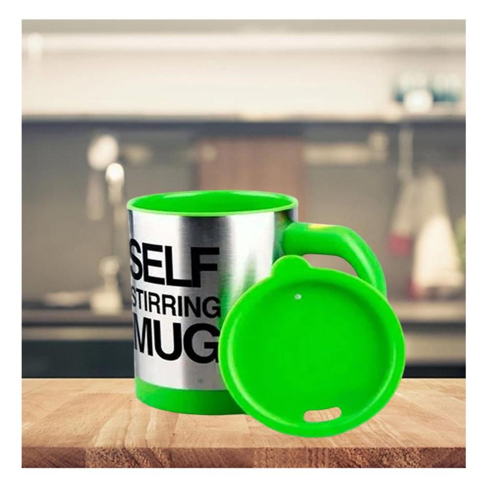 Vaso Batidor Portatil 400 ml con 2 Pilas AAA para Cocina y Hogar Verde