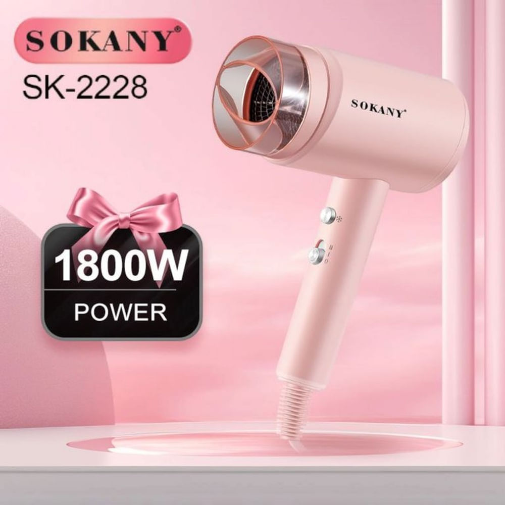 SOKANY Secadora de Cabello 1800W  Ideal para Viajes
