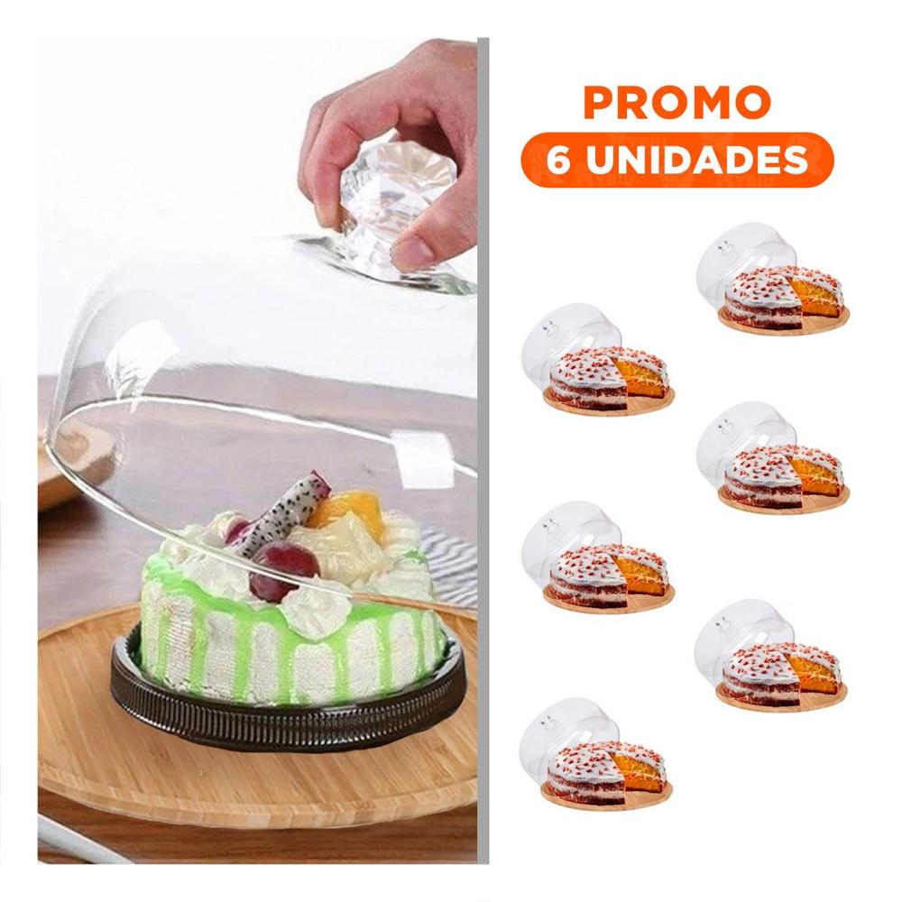 Pack6 Plato para Tartas Redondo con Tapa 28cm Hogar Fiesta Decoracion Navidad Y Regalo Sticker