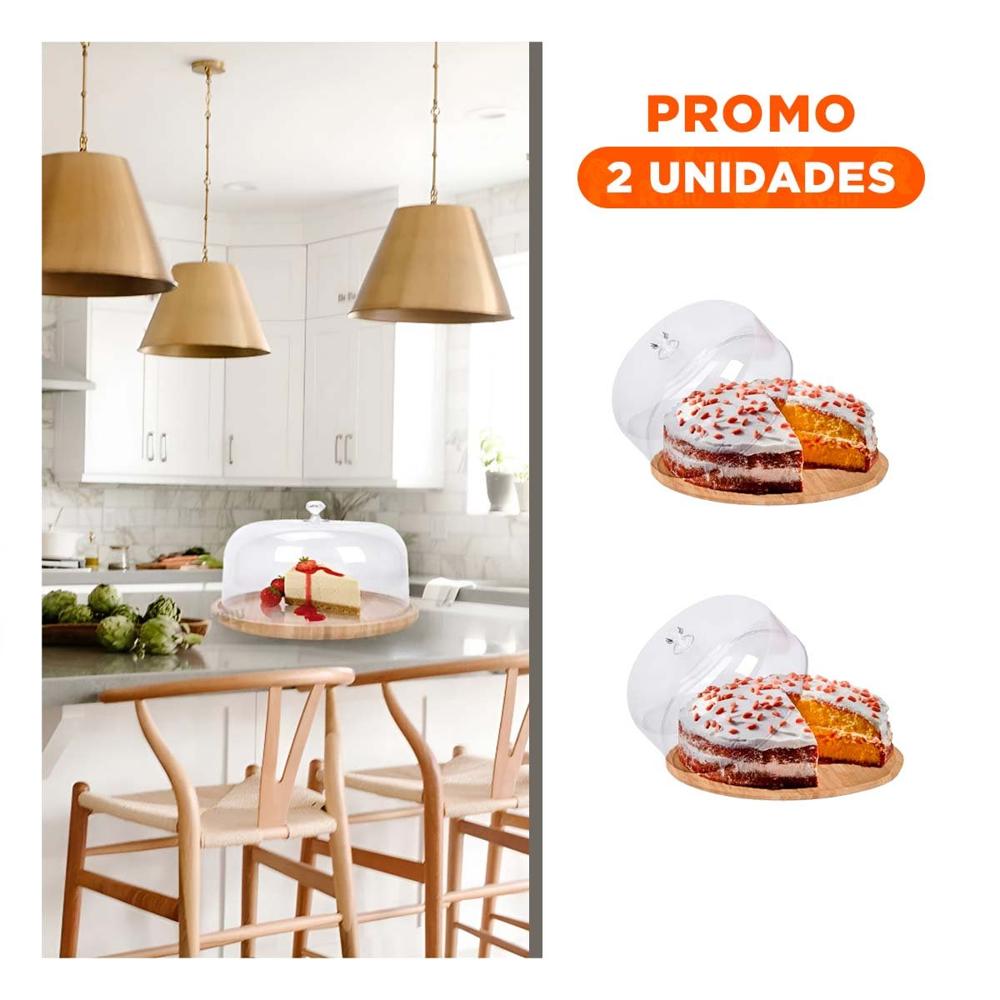 Pack2 Base para Dulces Circular con Tapa 28cm Hogar Decoracion Casa LED Blanco Y Regalo Sticker