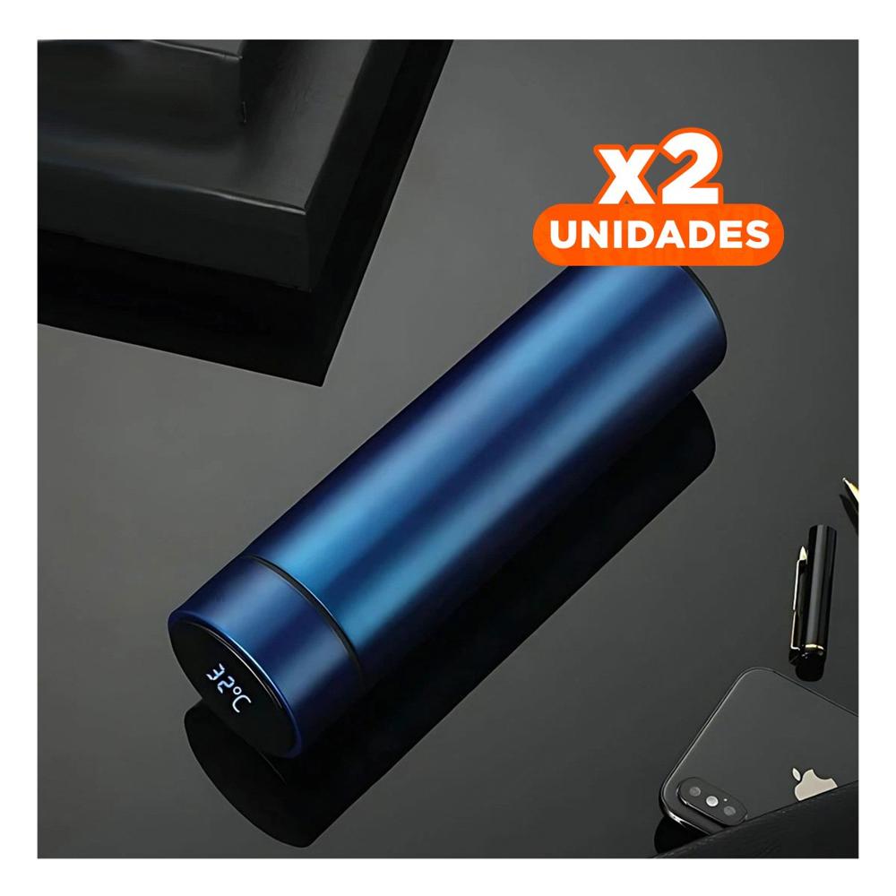 Pack2 Botella Digital Moderna 500 ml con Filtro de Te para Hogar y Oficina Azul YPapel Regalo