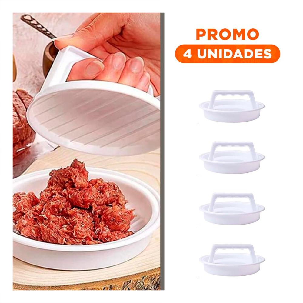 Pack4 Formador Blanco de ABS con Dimension de 13.1cm para Carne de Hamburguesa