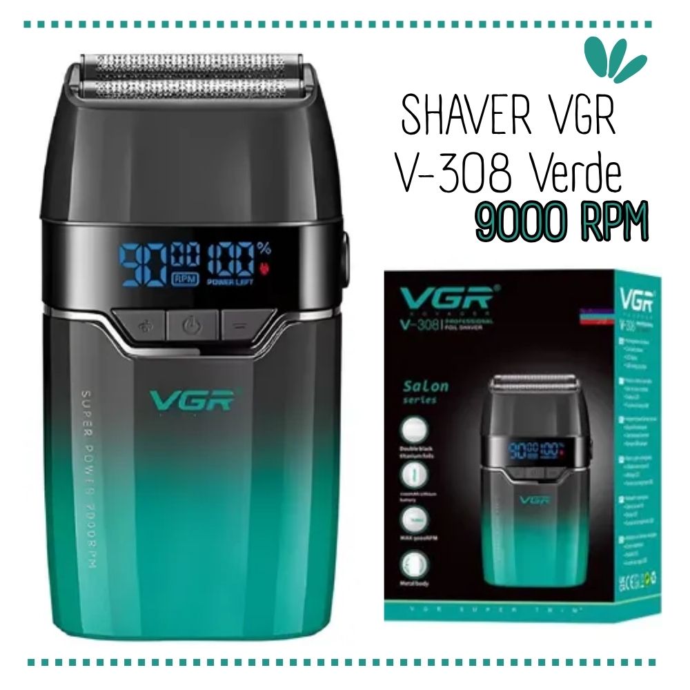 SHAVER RECARGABLE VGR V308 - VERDE