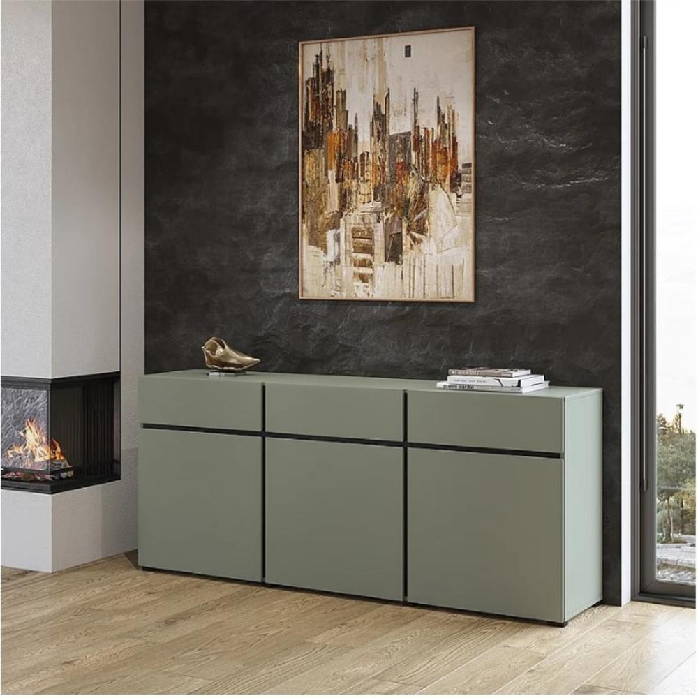 APARADOR ELBORA 3 PUERTAS 3 CAJONES AGAVE NEGRO 180CM