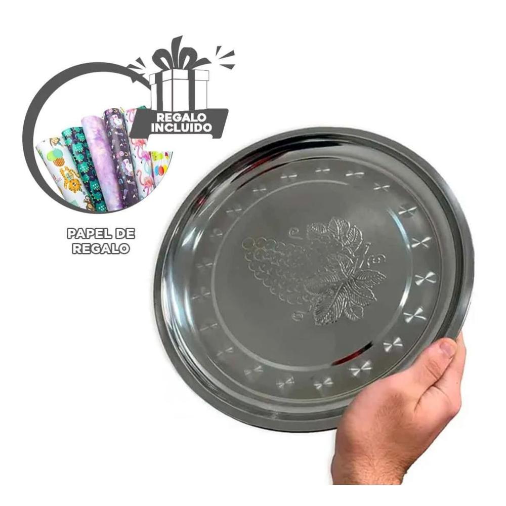 Bandeja De Acero 40 Cm X 40 Cm Funcional Y Duradera Para Uso Diario Y Regalo Sticker