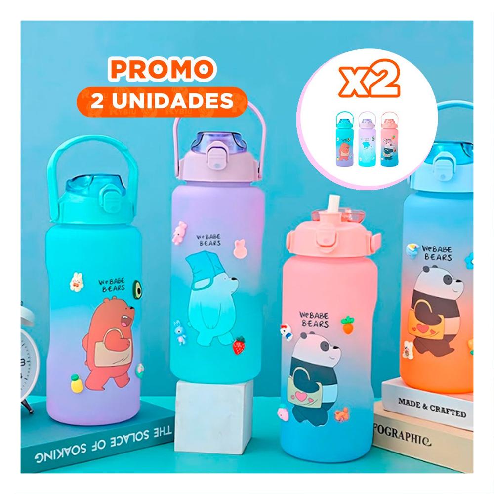 Pack2 Envase Deportivo Oso Escandaloso 2 Litros para Gimnasio