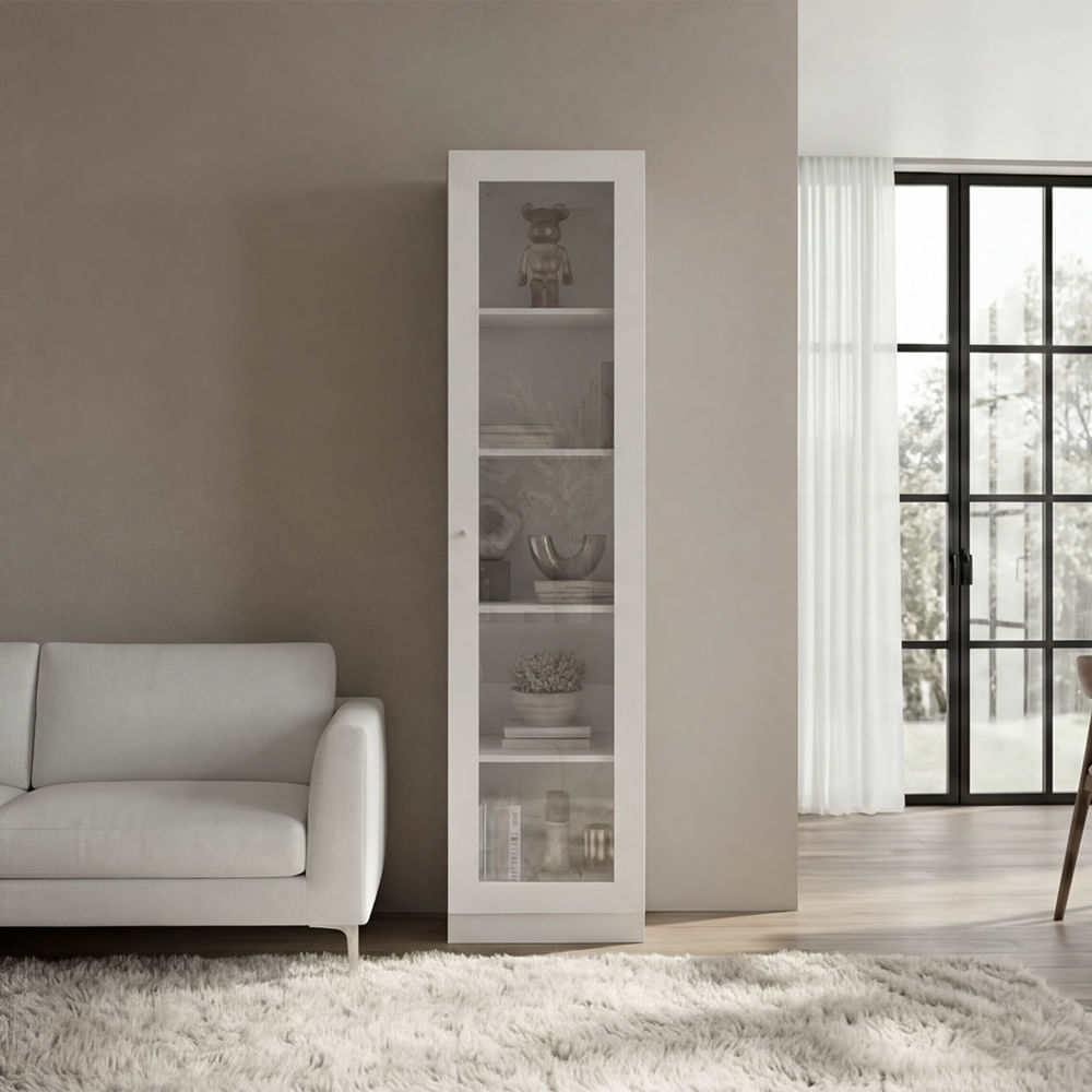 Vitrina 1 Puerta Home-E6 Blanco 180,6X45X31,3
