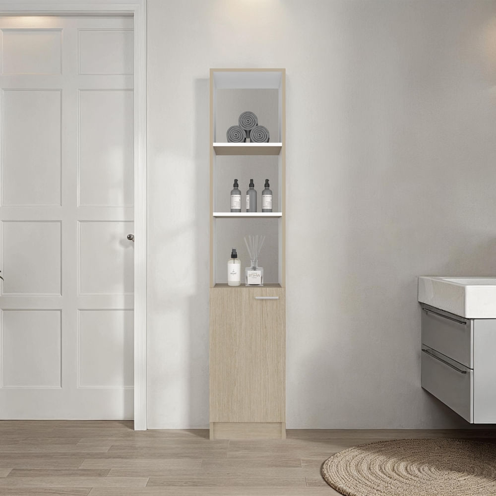 Estante De Baño 1 Puerta Bath Cartagena Blanco