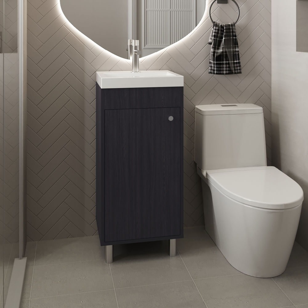 Vanitorio 1 Puerta Rivera Wengue 84X40,2X32
