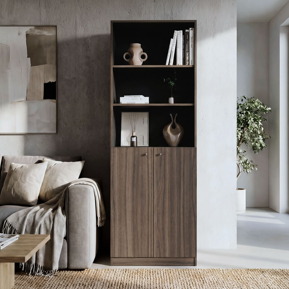 Estante 2 Puertas Home-E4 Avellana Y Wengue