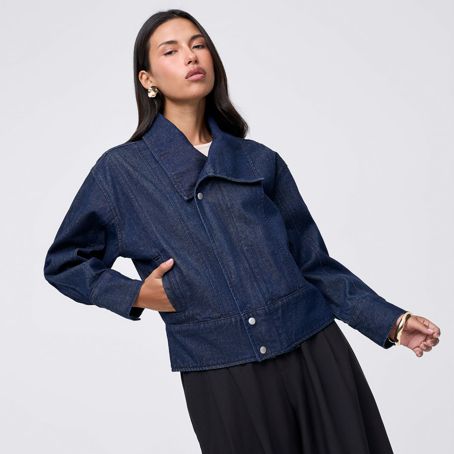 Casaca Mujer Denim I Malabar Azul Marino L