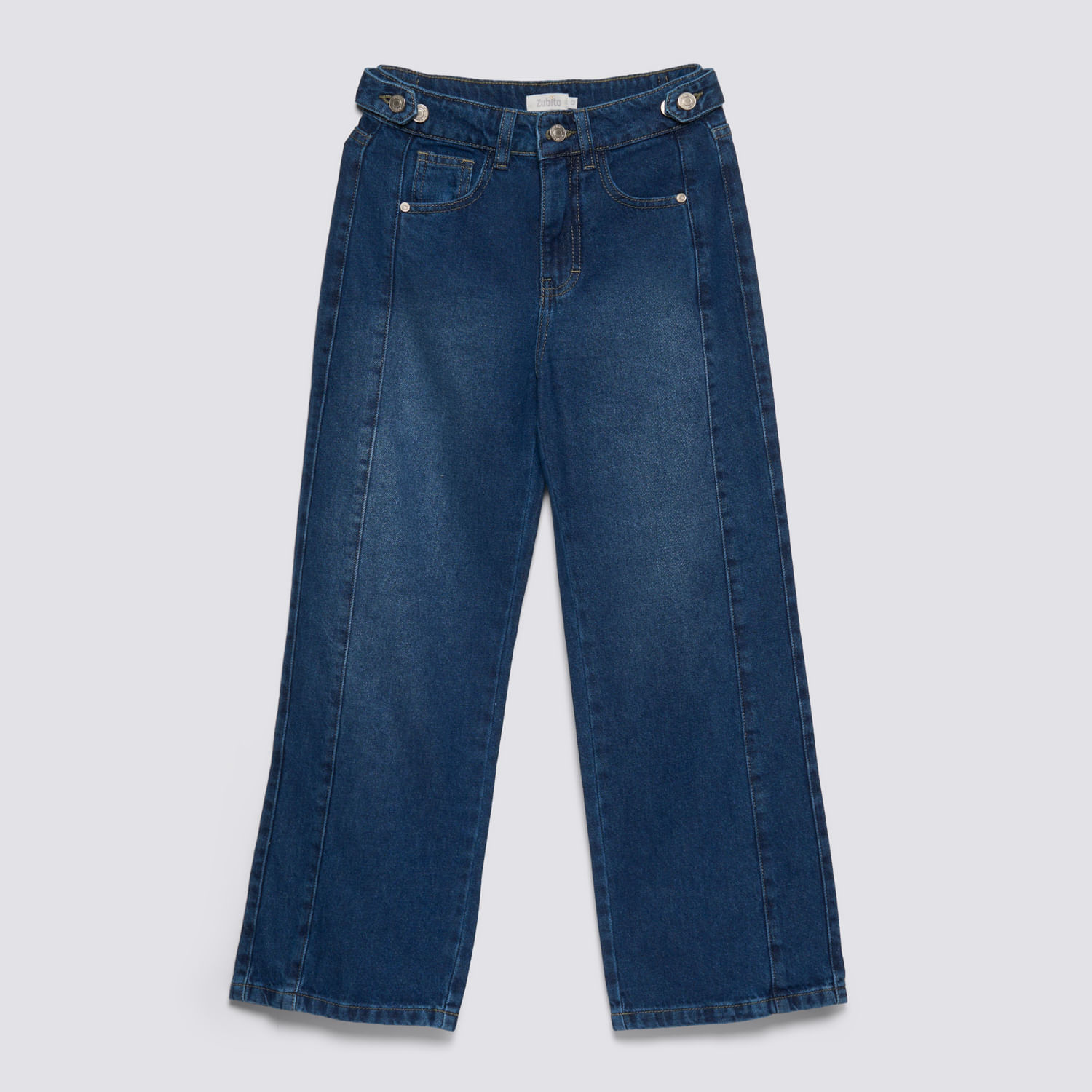 Jean Teen Niña Wide Leg Pretina Zubito Azul Talla 14
