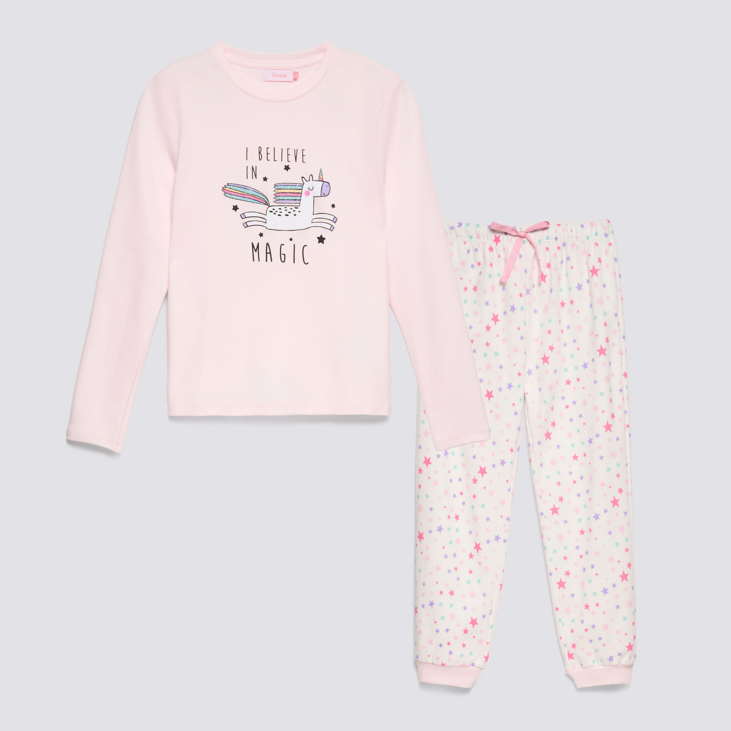 Pijama 2 Piezas Manga Larga Niña Algodón Circus Rosado Talla 6