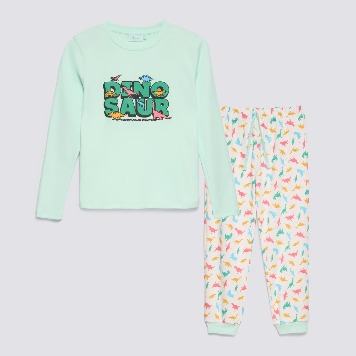 Pijama 2 Piezas Manga Larga Niño Algodón Circus Aqua Talla 8