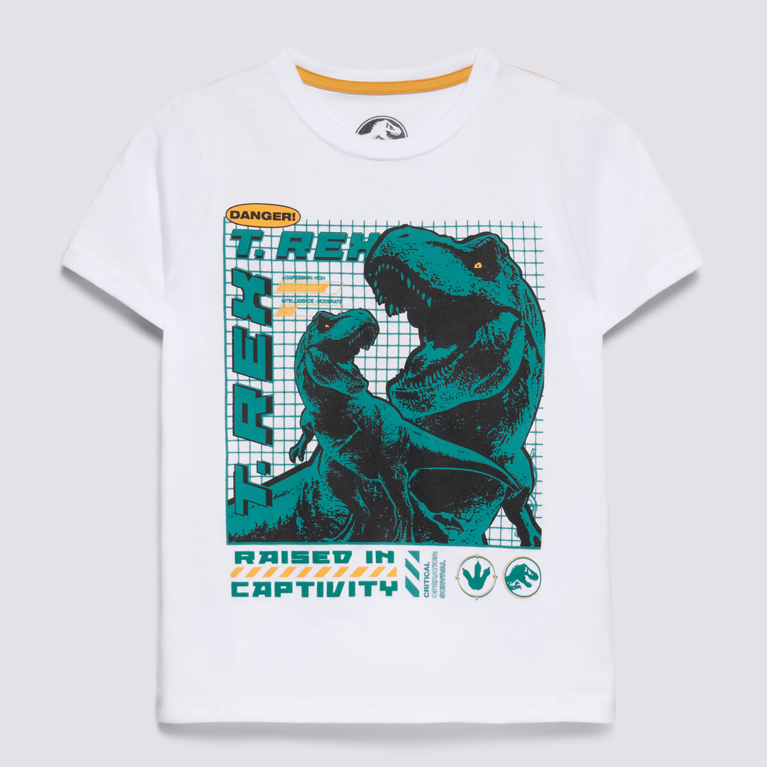 Polo Manga Corta Niño Jurassic Blanco Talla 12