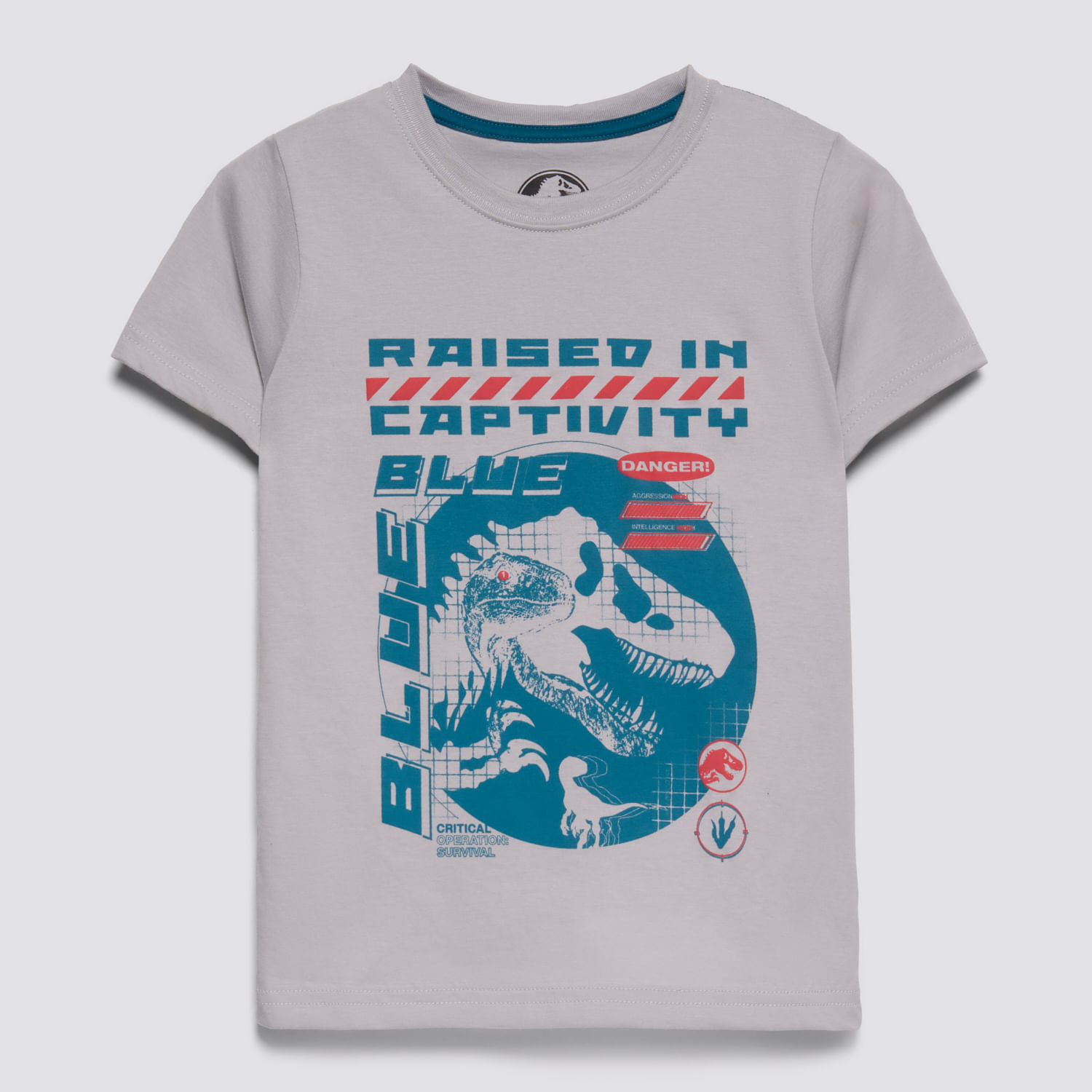 Polo Manga Corta Niño Jurassic Plomo Talla 6