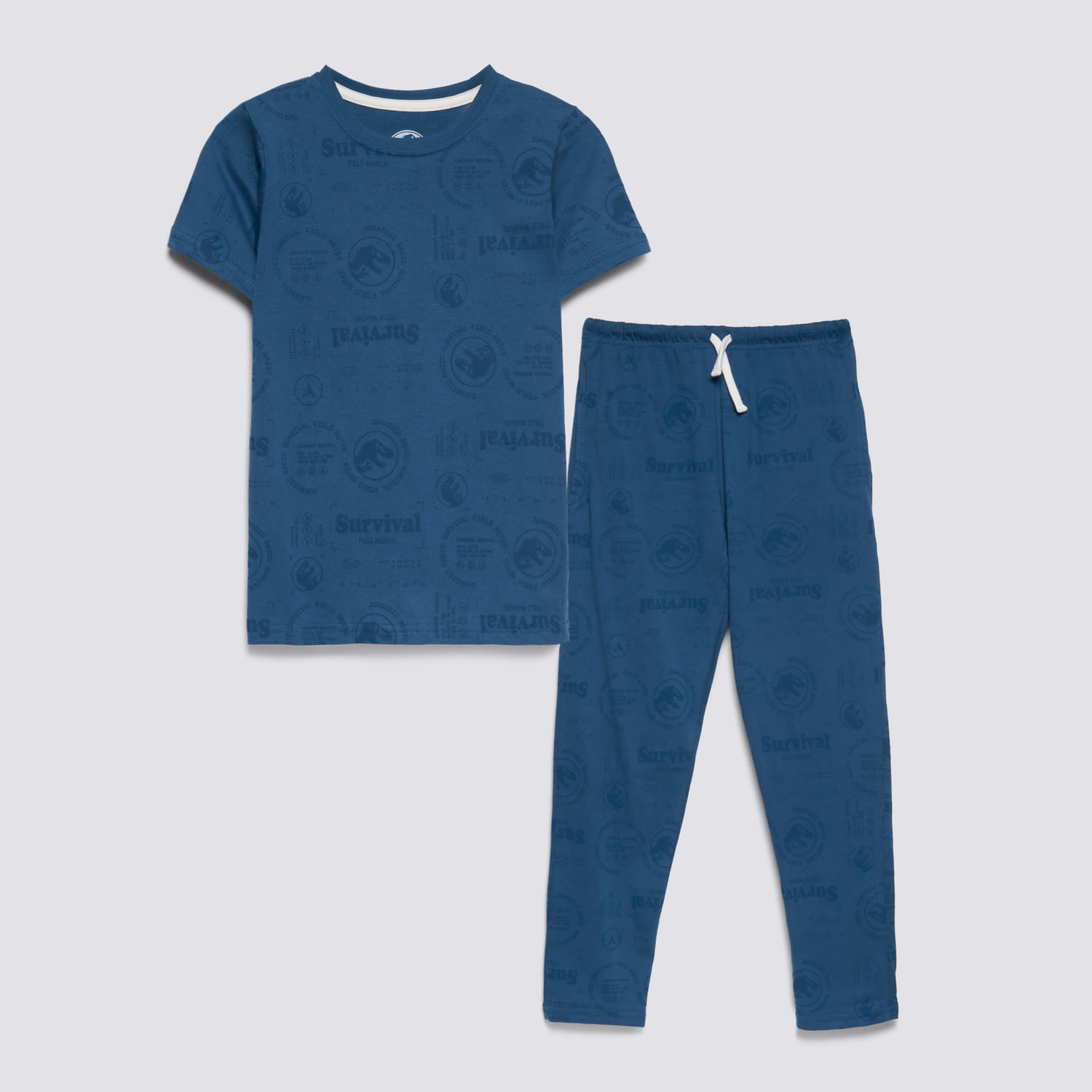 Pijama Set Niño Full Print Jurassic Azul Talla 8