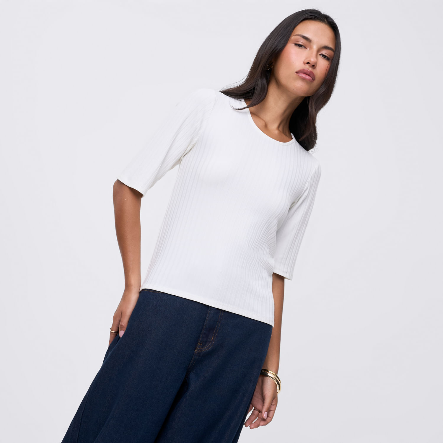 Polo Mujer Rib I Malabar Manga Corta Blanco L