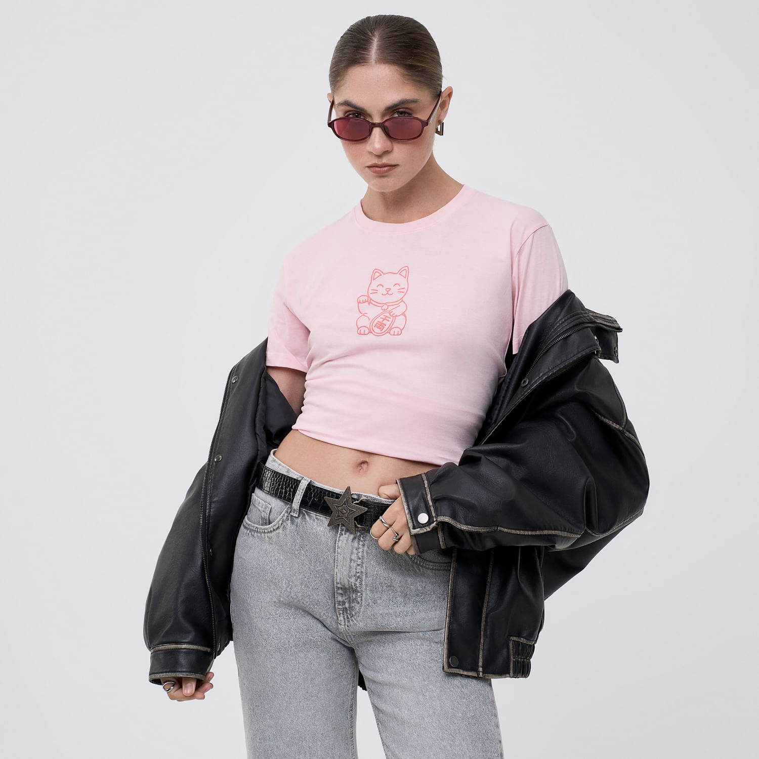 Polo Mujer Bas Crop Print I Hypnotic Manga Corta Mandarina S