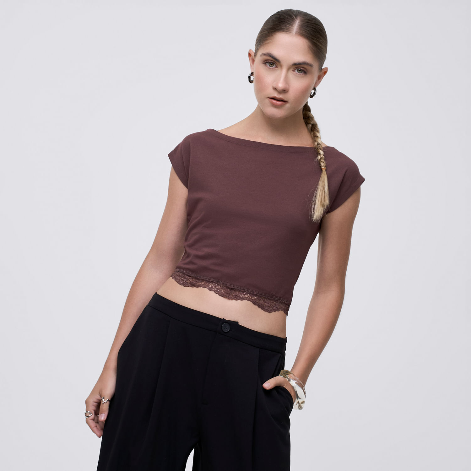 Polo Mujer Naomi Hypnotic Manga Corta Café Xs