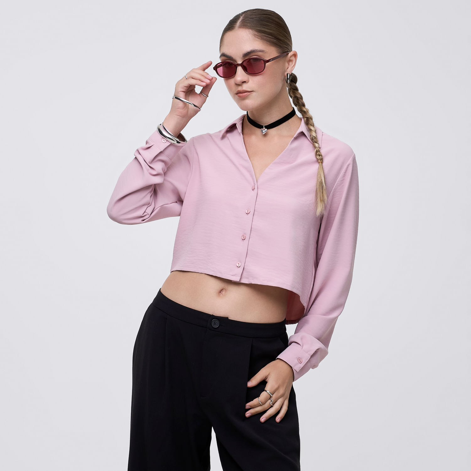Blusa Mujer Vina Hypnotic Manga Larga Blusa Mujer Vina Hypnotic Rosado Xl