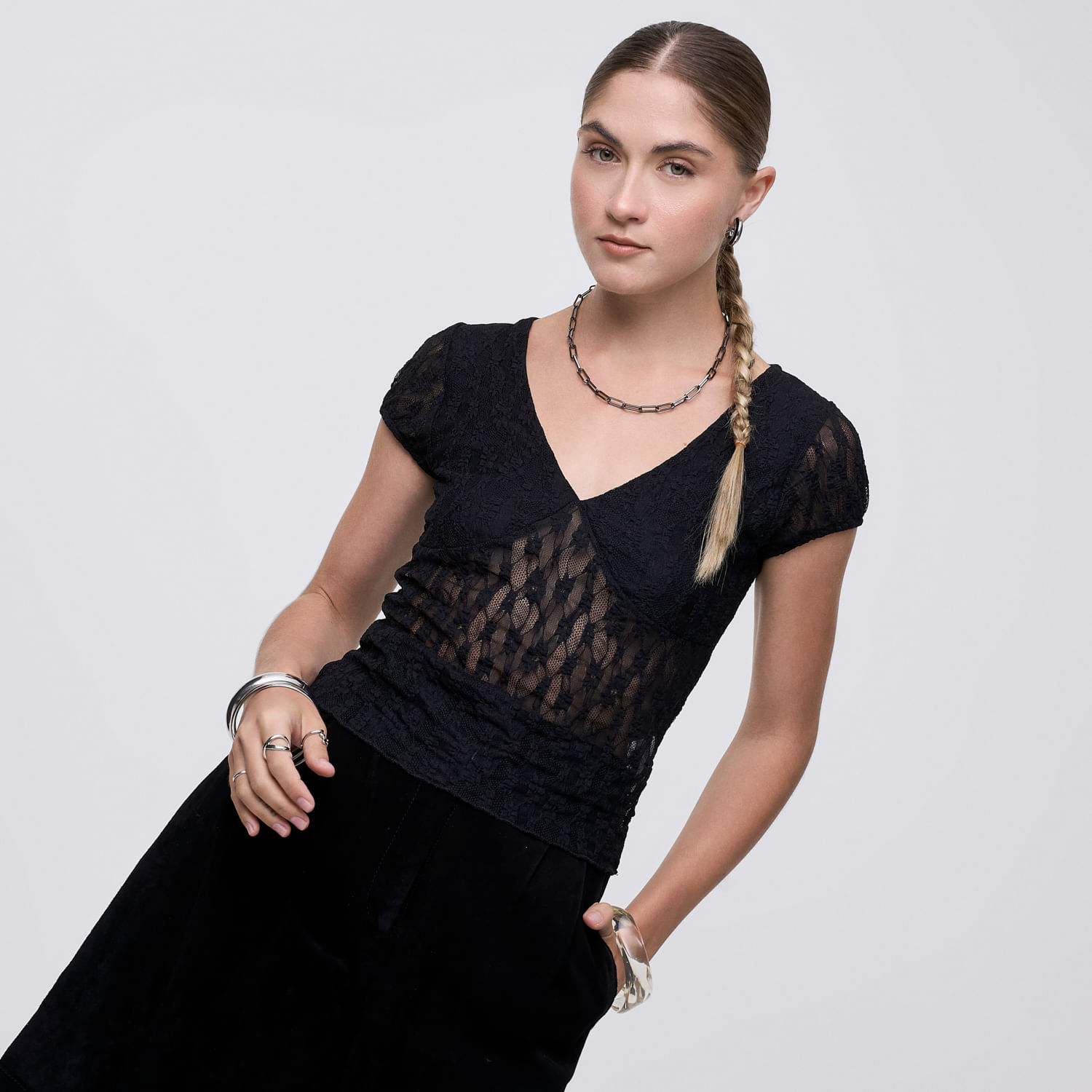 Blusa Mujer Harumi Hypnotic Manga Corta Blusa Mujer Harumi Hypnotic Negro Xs