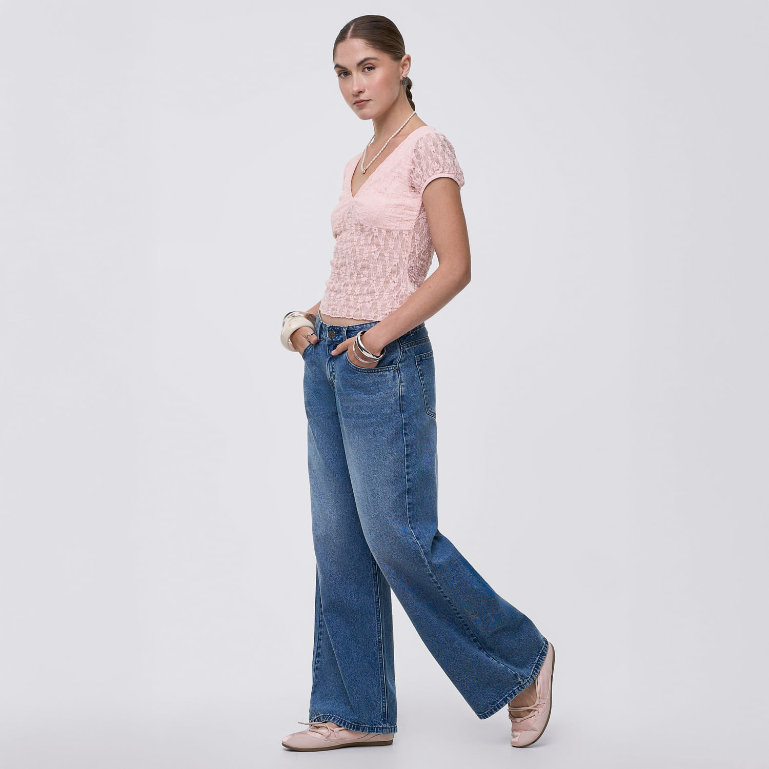 Jean Mujer Icy Hypnotic Baggy Azul Acero 26
