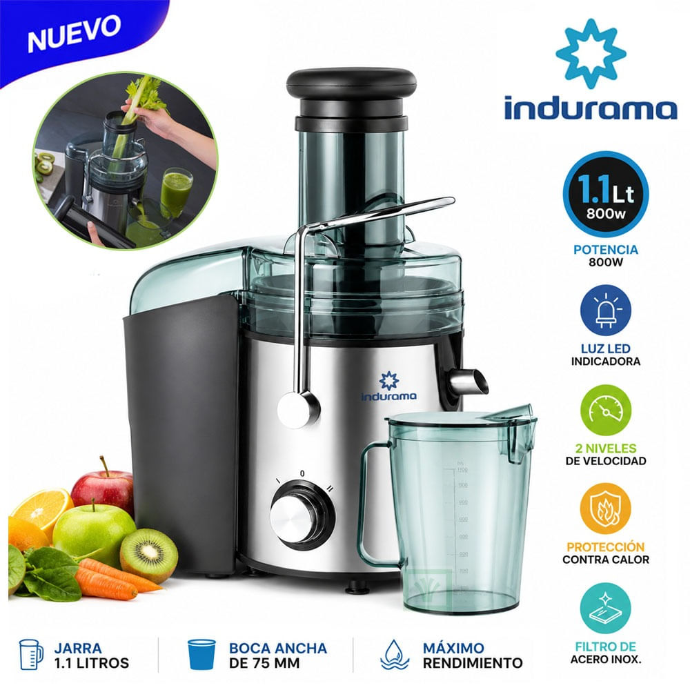 Extractor de Jugo 1.1 Litros Indurama EI-CR Acero
