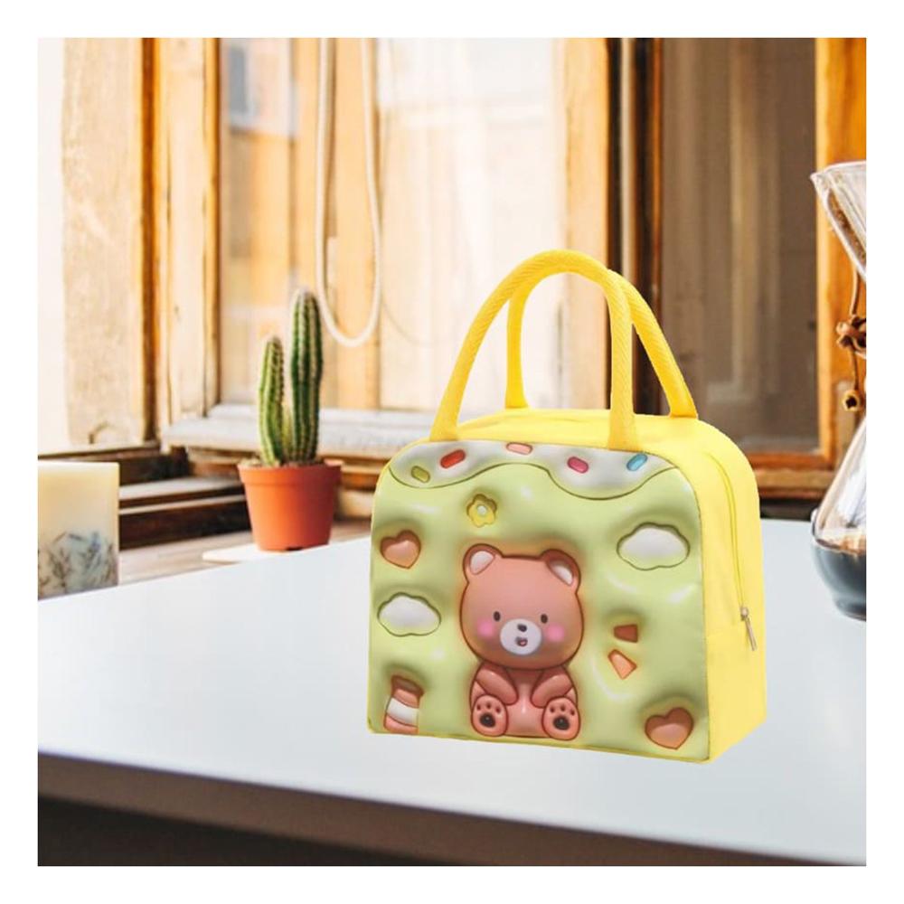 Caja de Almuerzo Kawaii Oso Amplia para Comidas Amarillo