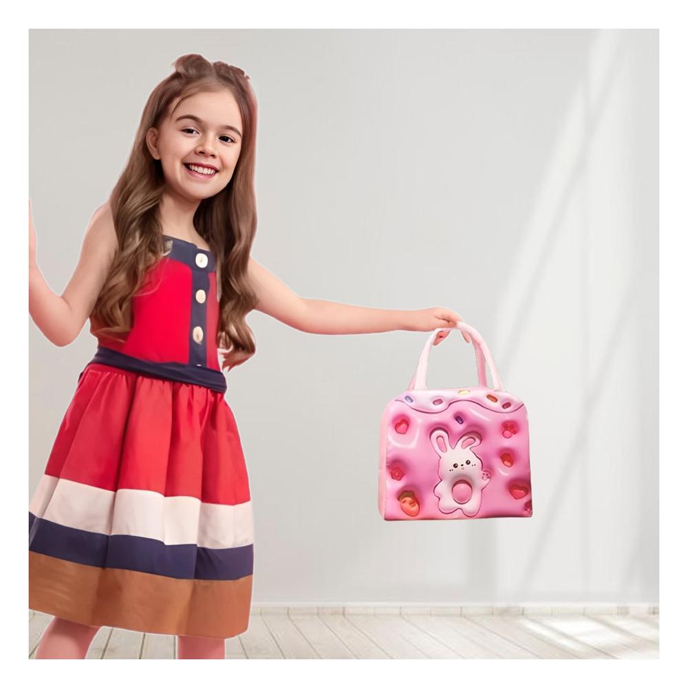 Bolsa Termica Kawaii Conejo para Guardar Snacks Diarios Rosado