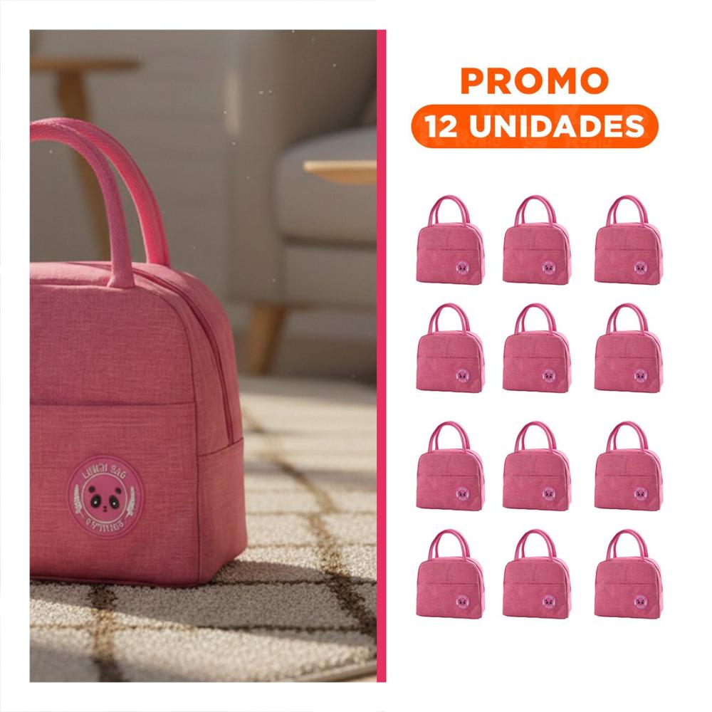 Pack12 Contenedor de Comida y Bolsillo Exterior Resistente para Trabajo Rosado