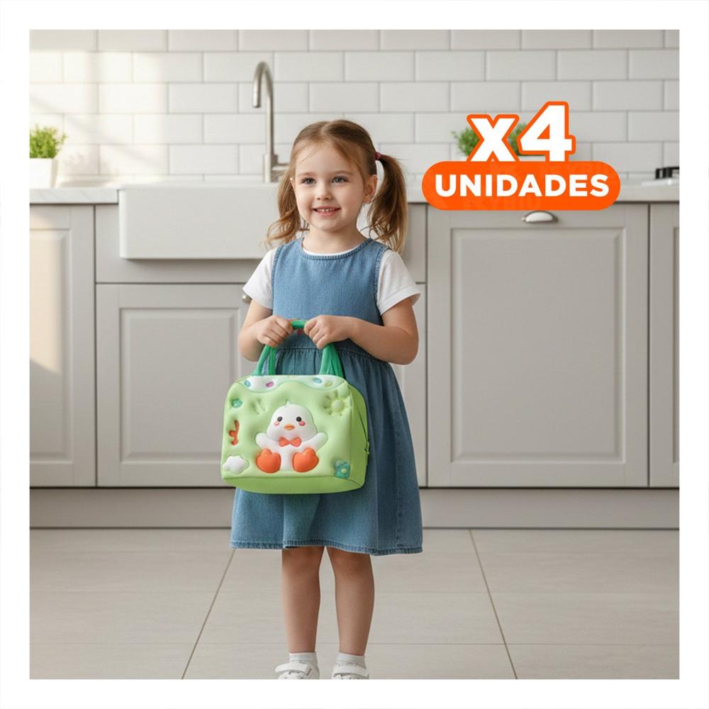 Pack4 Caja Termica para Llevar Almuerzo de Casa Verde Y Papel Regalo