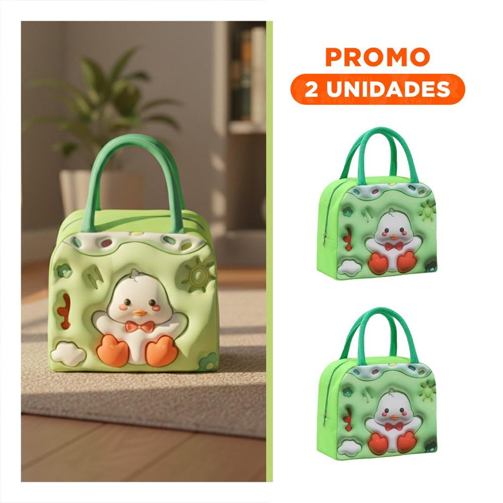 Pack2 Caja Termica Portatil para Transporte de Snacks Frescos Verde Y Regalo Sticker