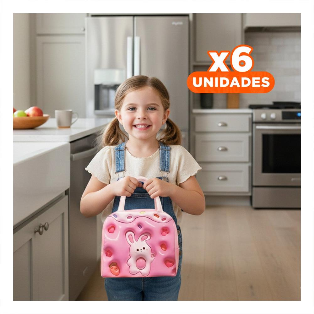 Pack6 Contenedor Termico Practico para Snacks Rapidos Rosado Y Papel Regalo