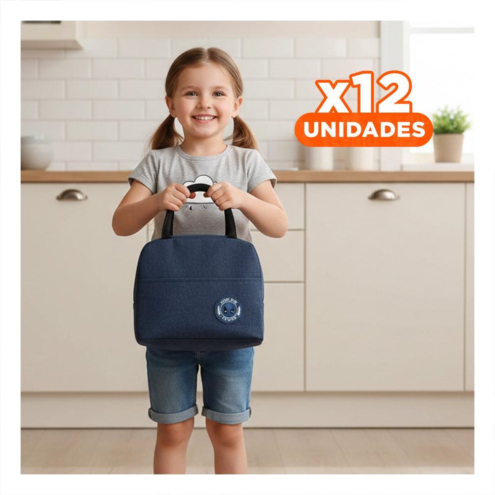 Pack12 Contenedor Termico Portatil con Oso Azul marino Y Regalo Sticker