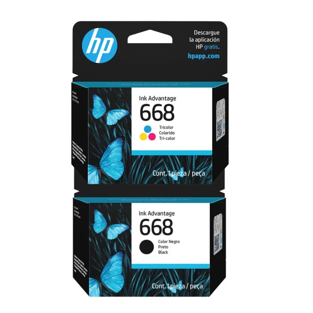 Tintas Hp 668 Negro y Tricolor DeskJet Ink Advantage 2900  2975  4300  4375