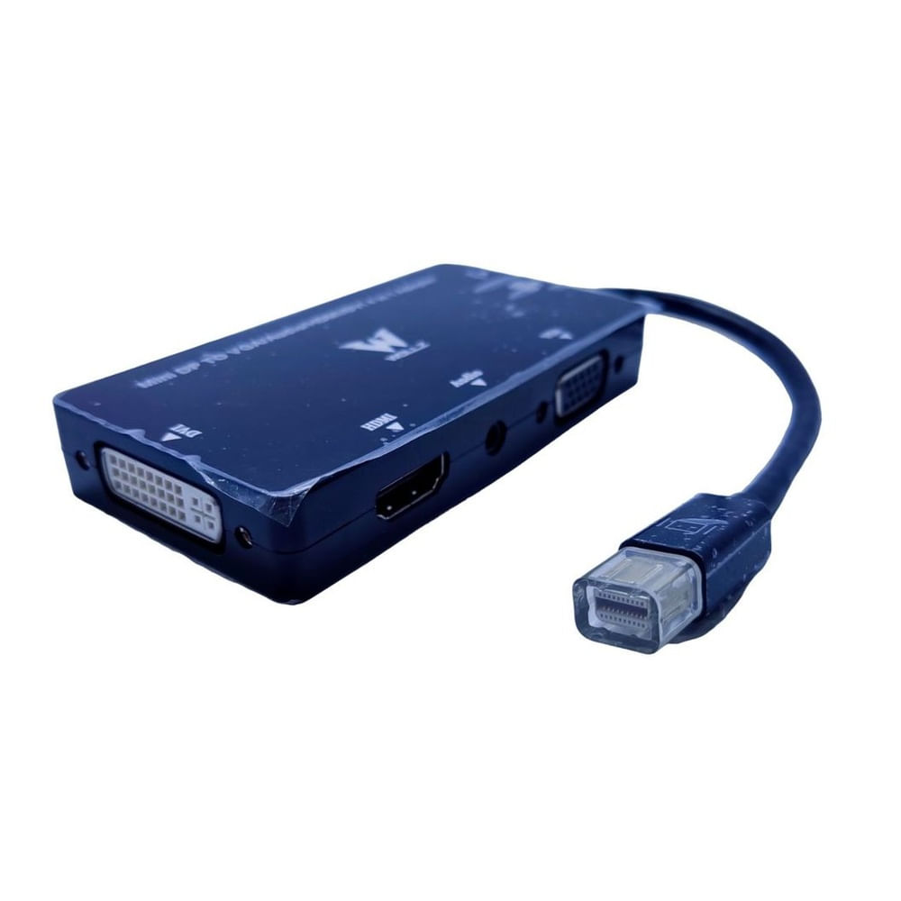 Mini adaptador WOLLZ 4 en 1 Mini DP Thunderbolt a HDMI VGA DVI AUDIO