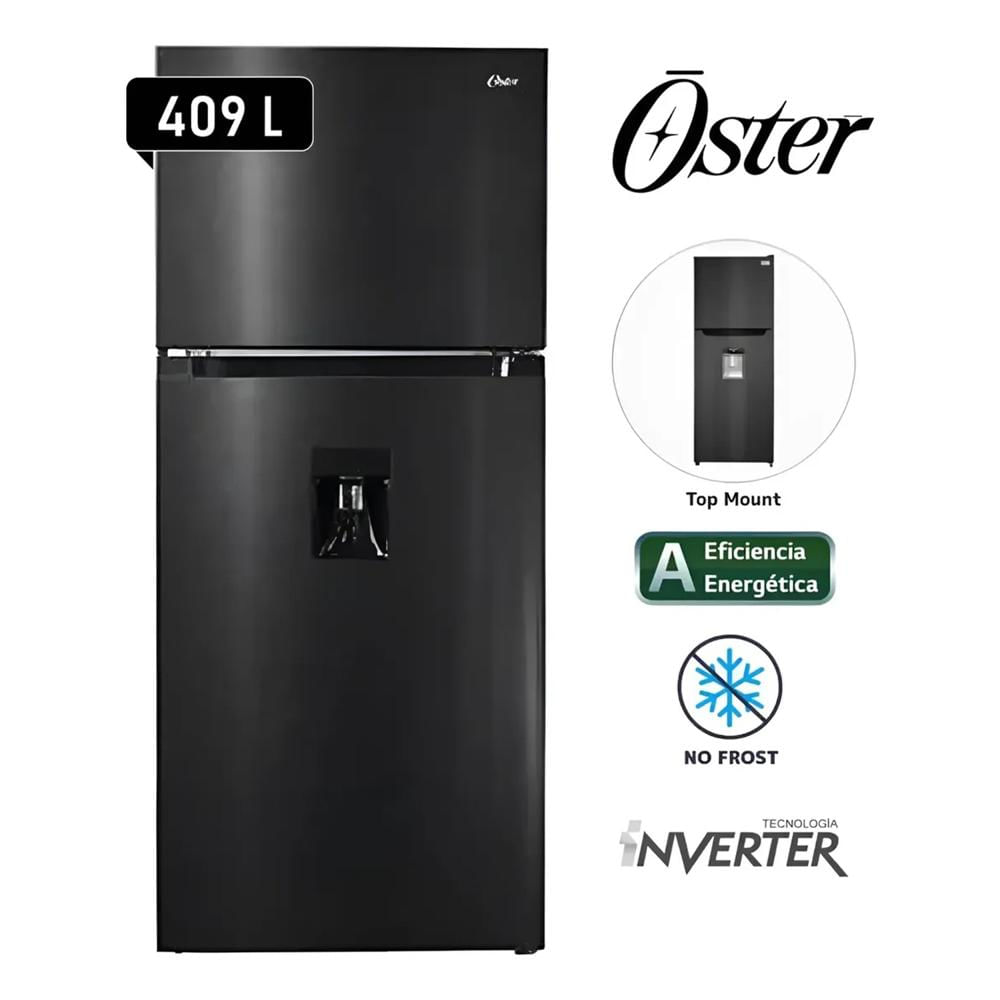 Refrigeradora OSTER 409L No Frost OS-PNFMI1502EBDI Negro