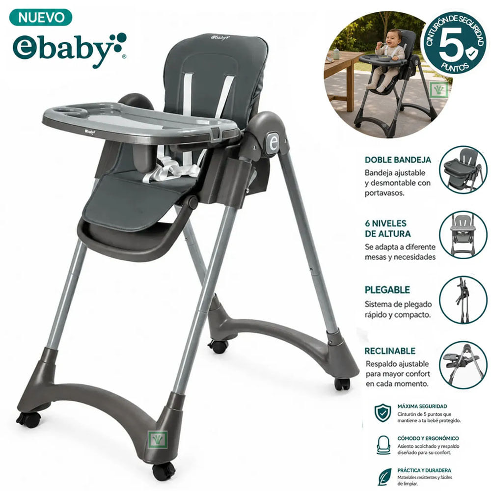Silla de comer LEIA EB642 Gris