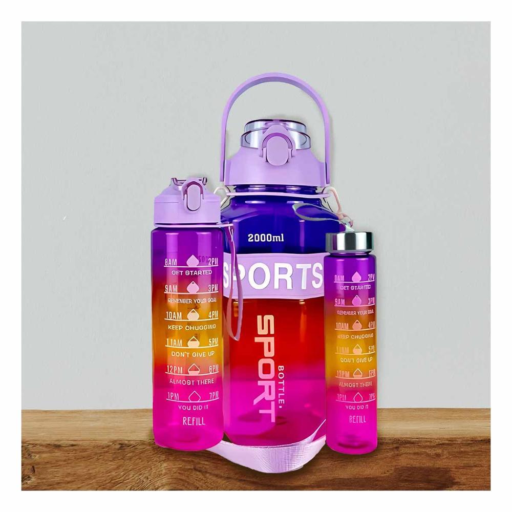 Tomatodo Trio Transparente Colores Morado Rojo y Fucsia Mantiene Bebidas